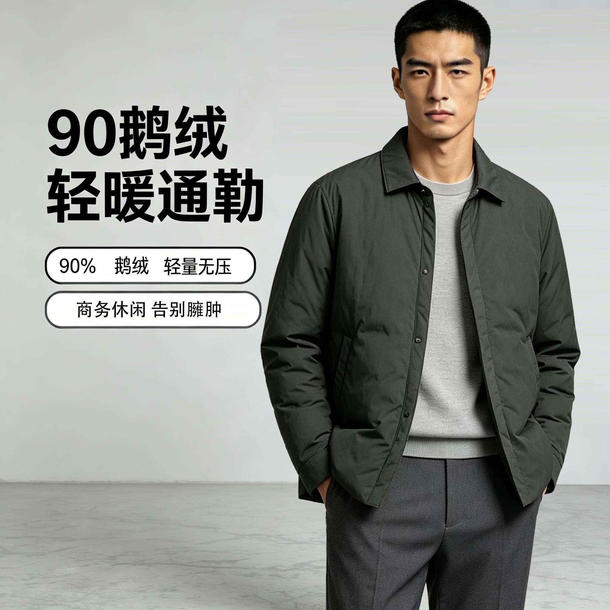 鹅绒男士轻薄保暖防风羽绒服外套