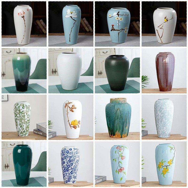 景德镇花瓶陶瓷摆饰客厅插花新中式装饰品水培花器复古手工花盆