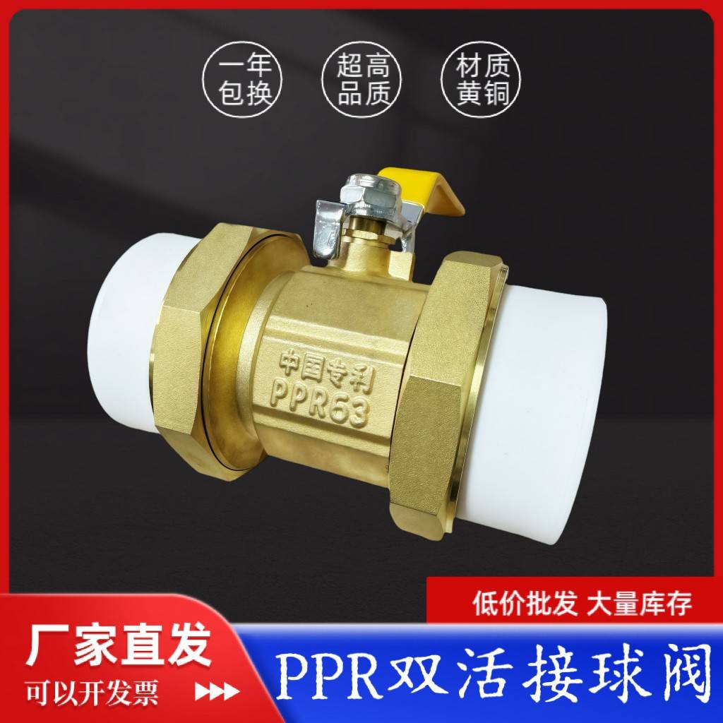全铜PPR双活接铜球阀热熔管阀门耐高温暖气片专用阀双头活接球阀