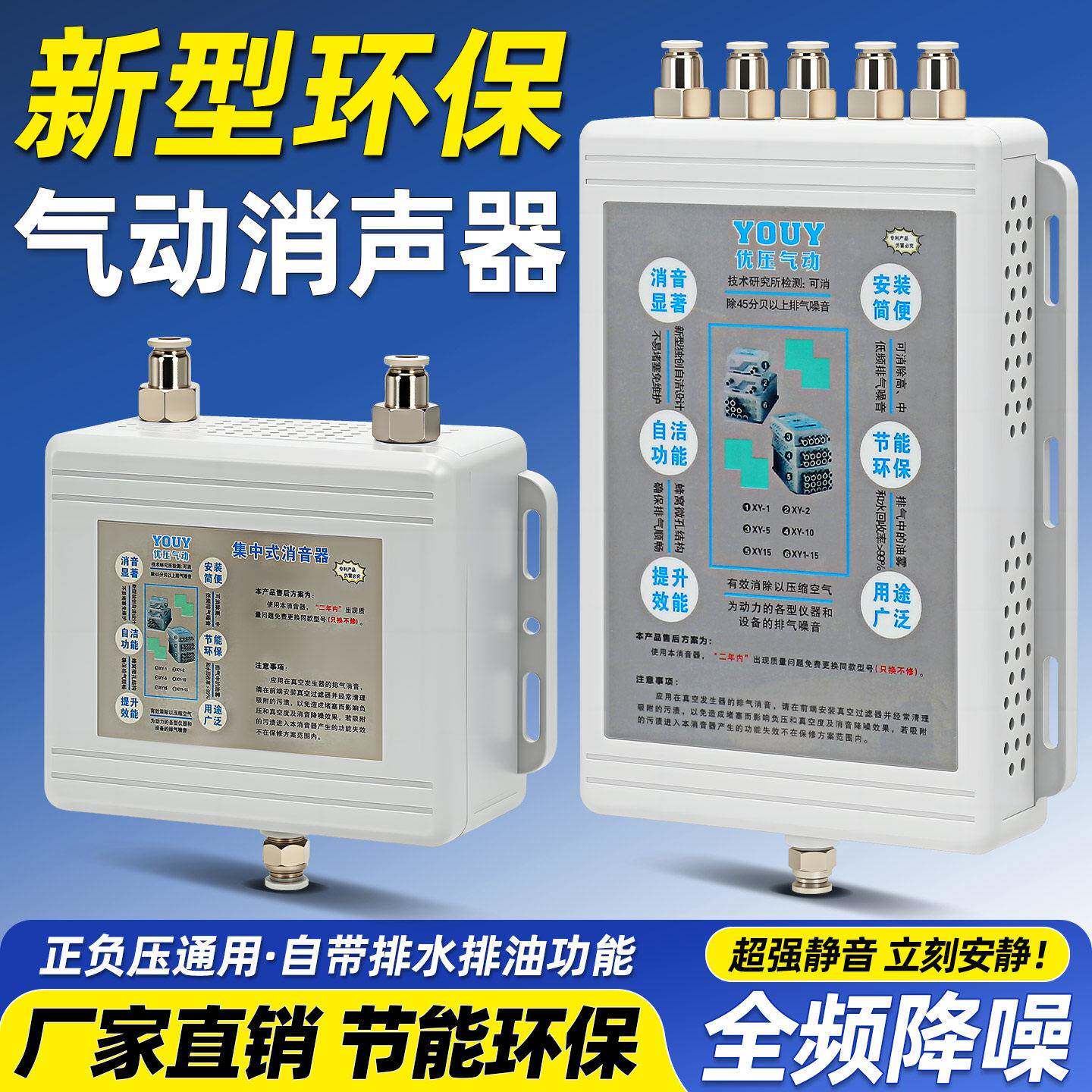 动新型环保消音盒子电磁阀消音器气缸消音器设备静音汇流板降噪XY
