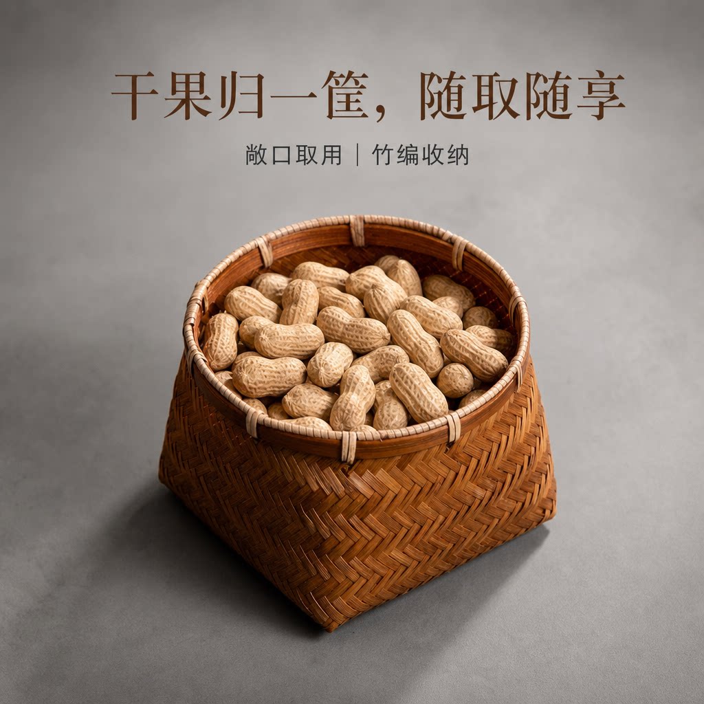 天然手工竹编篓子竹篮子零食点心收纳筐桌面收纳竹筐干果小篮子