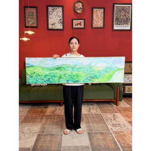 梵高装饰画横版荒野沙发背景墙挂画世界名画N005卧室床头画40150
