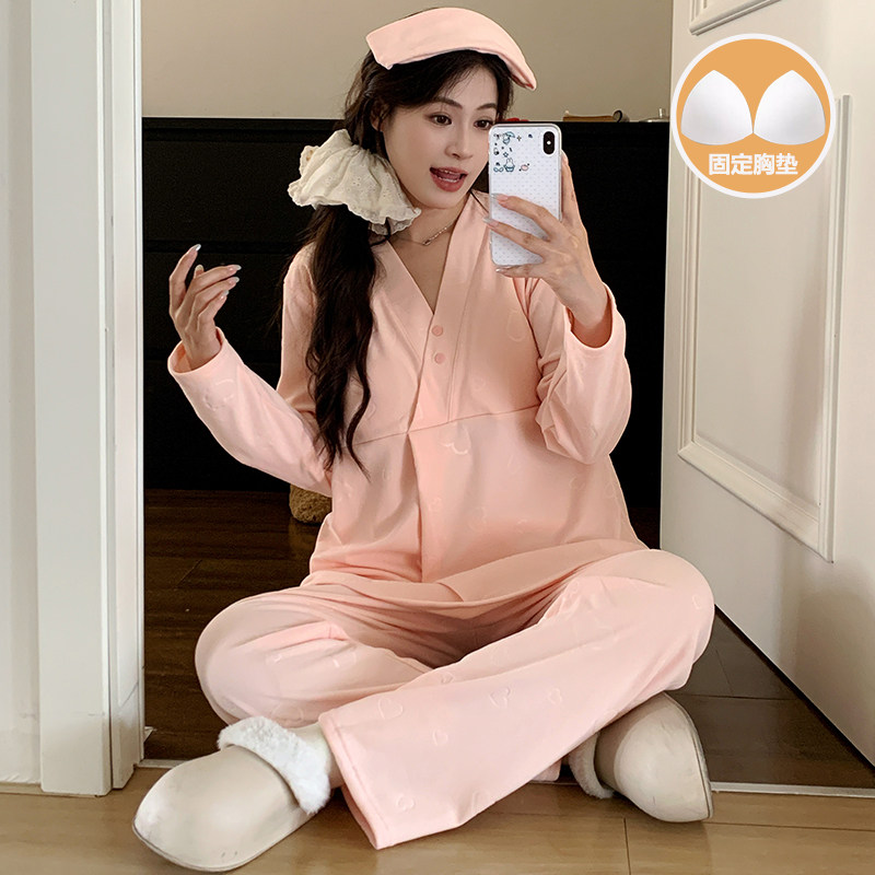 加绒保暖月子服孕妇哺乳睡衣套装
