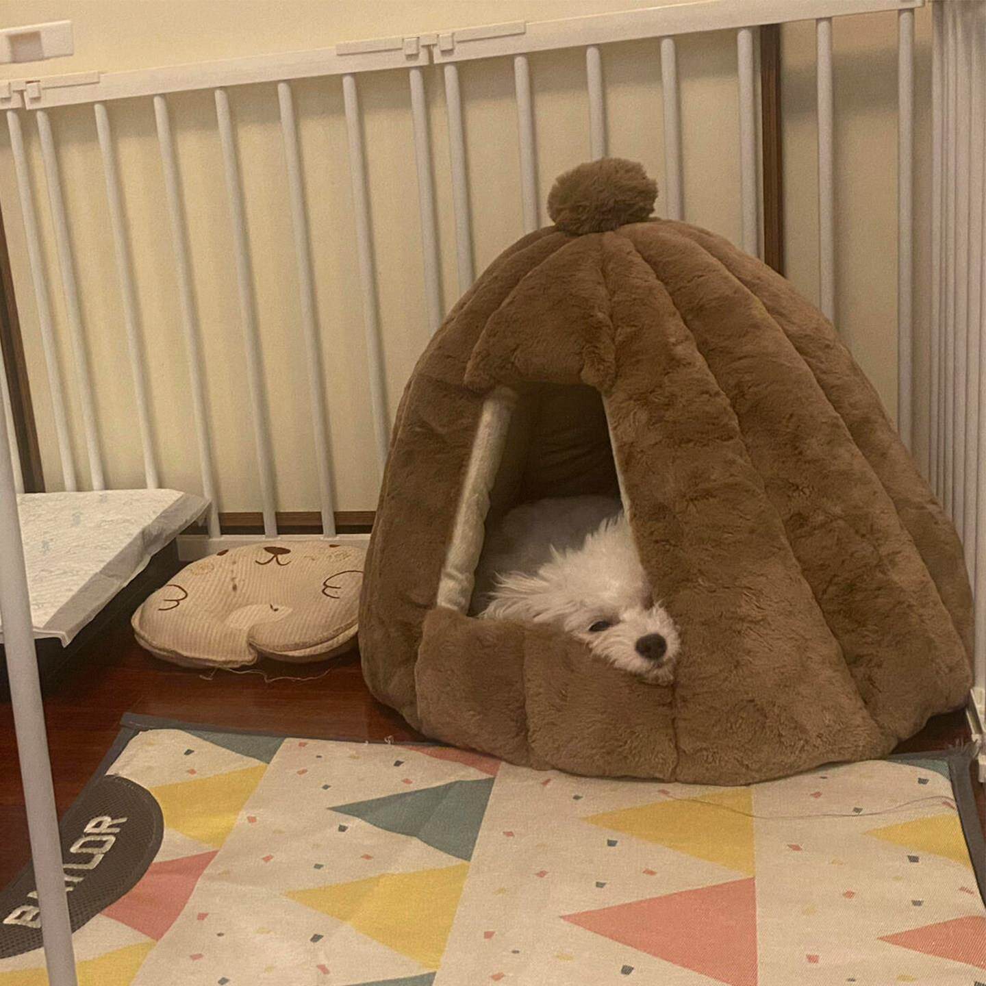 圆形狗窝冬季保暖封闭式安全感猫窝包裹式宠物窝狗床小型犬比熊
