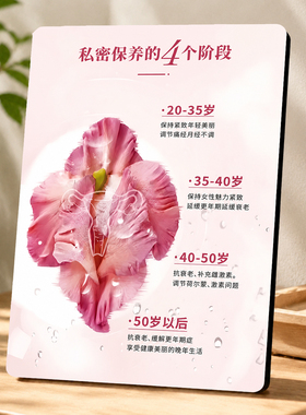美容院私密保养四个阶段展示摆台女性保养科普装饰相框