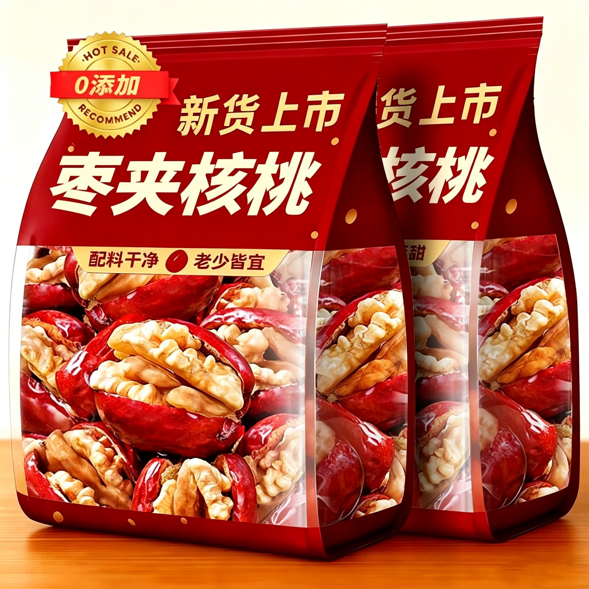 若羌灰枣新疆红枣夹核桃仁枣夹核桃仁夹心枣核桃枣独立包装零食