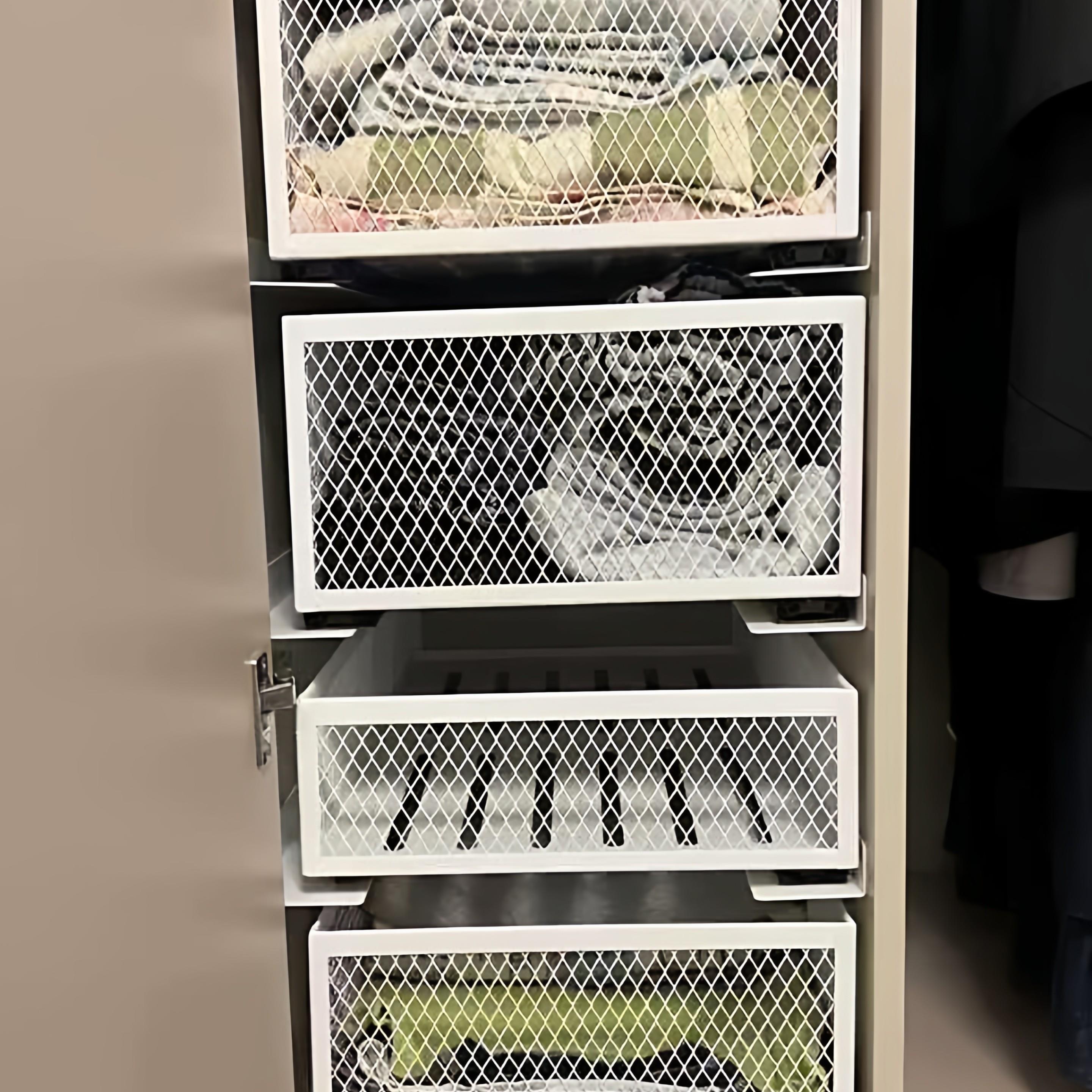 定制整体橱柜抽屉式网格拉篮滑轨收纳筐铁艺衣柜整理免打孔多功能