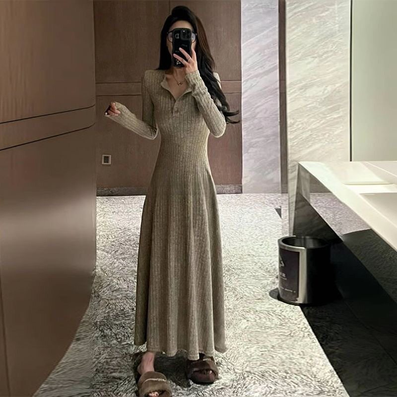 韩版针织连衣裙女秋冬新