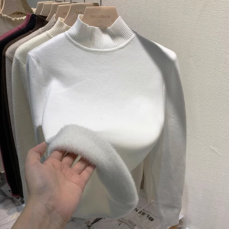 加绒加厚水貂绒半高领毛
