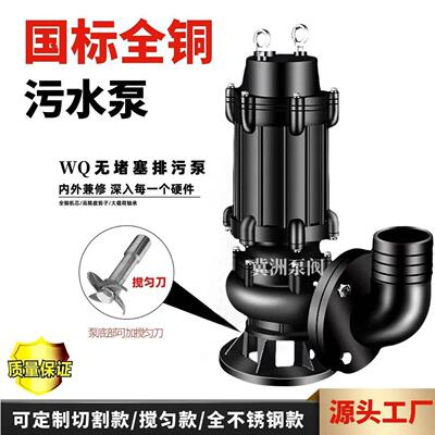 WQ/JYWQ污水泵380V三相无堵塞搅匀潜水排污泵220V提升泵抽粪抽水