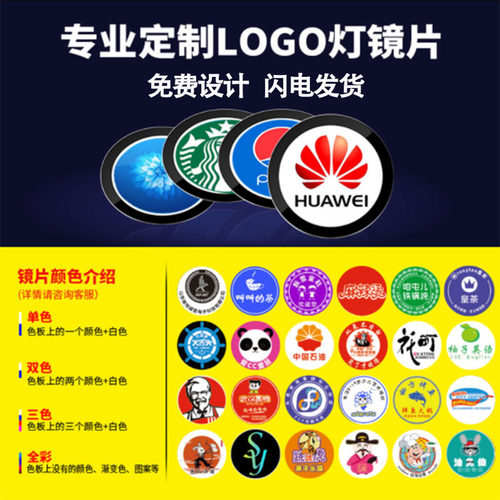 LOGO广告投影灯片可客制门头招牌投影片 室内旋转Gobo激N光投影射