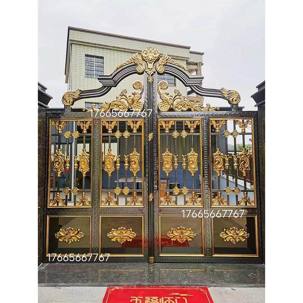 新款304不锈钢别墅门户外庭院门自建房双开门农村不锈钢门家用