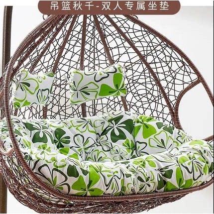 双人摇椅靠背换洗布套圆形摇篮吊篮靠垫四季垫子一体吊椅坐垫藤椅