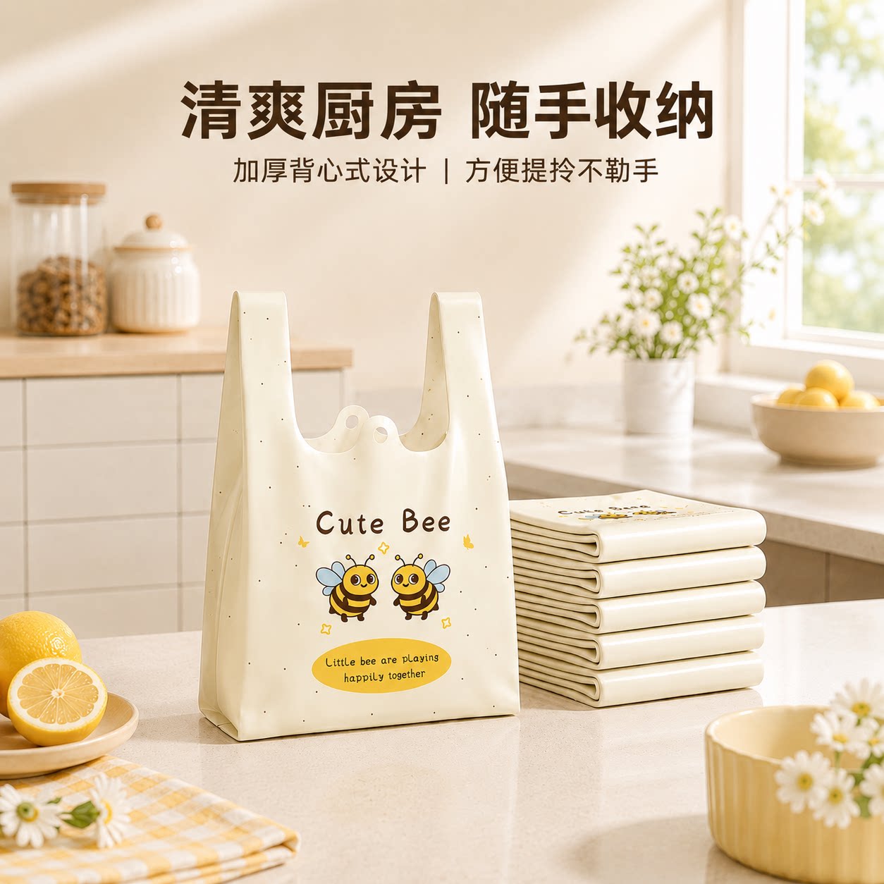 aollavu背心垃圾袋小蜜蜂清洁袋