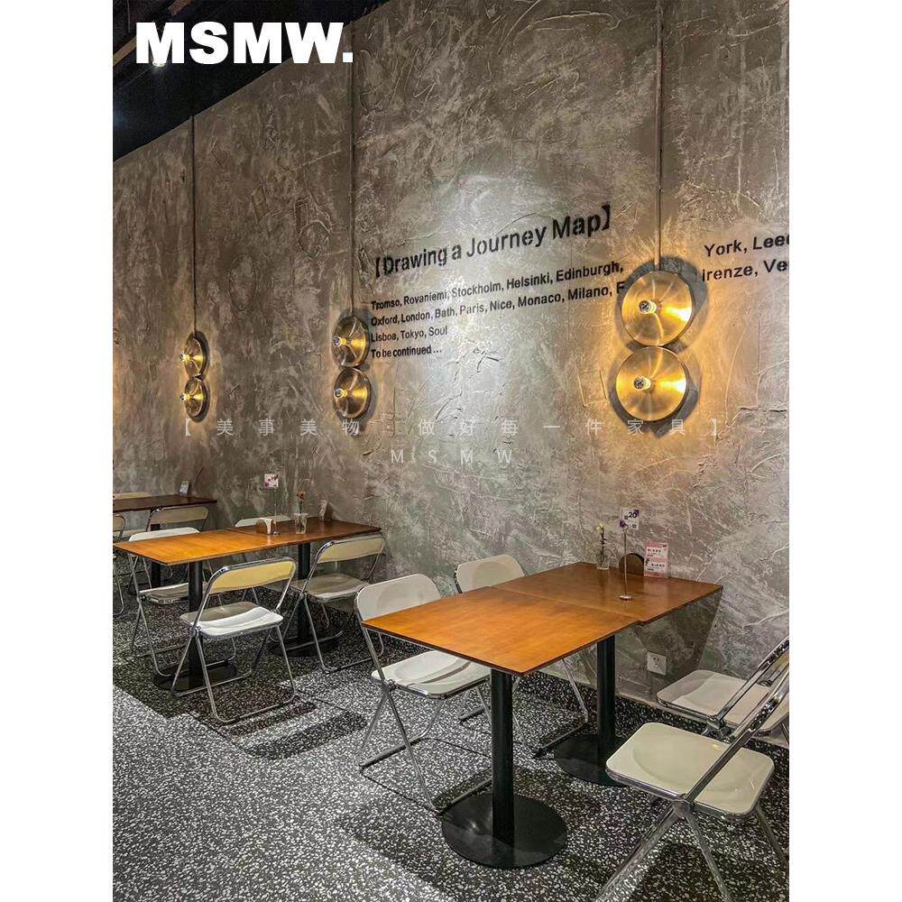 网红烧烤店桌椅组合工业风覆古主题餐饮店海洋板餐桌折叠餐椅商用