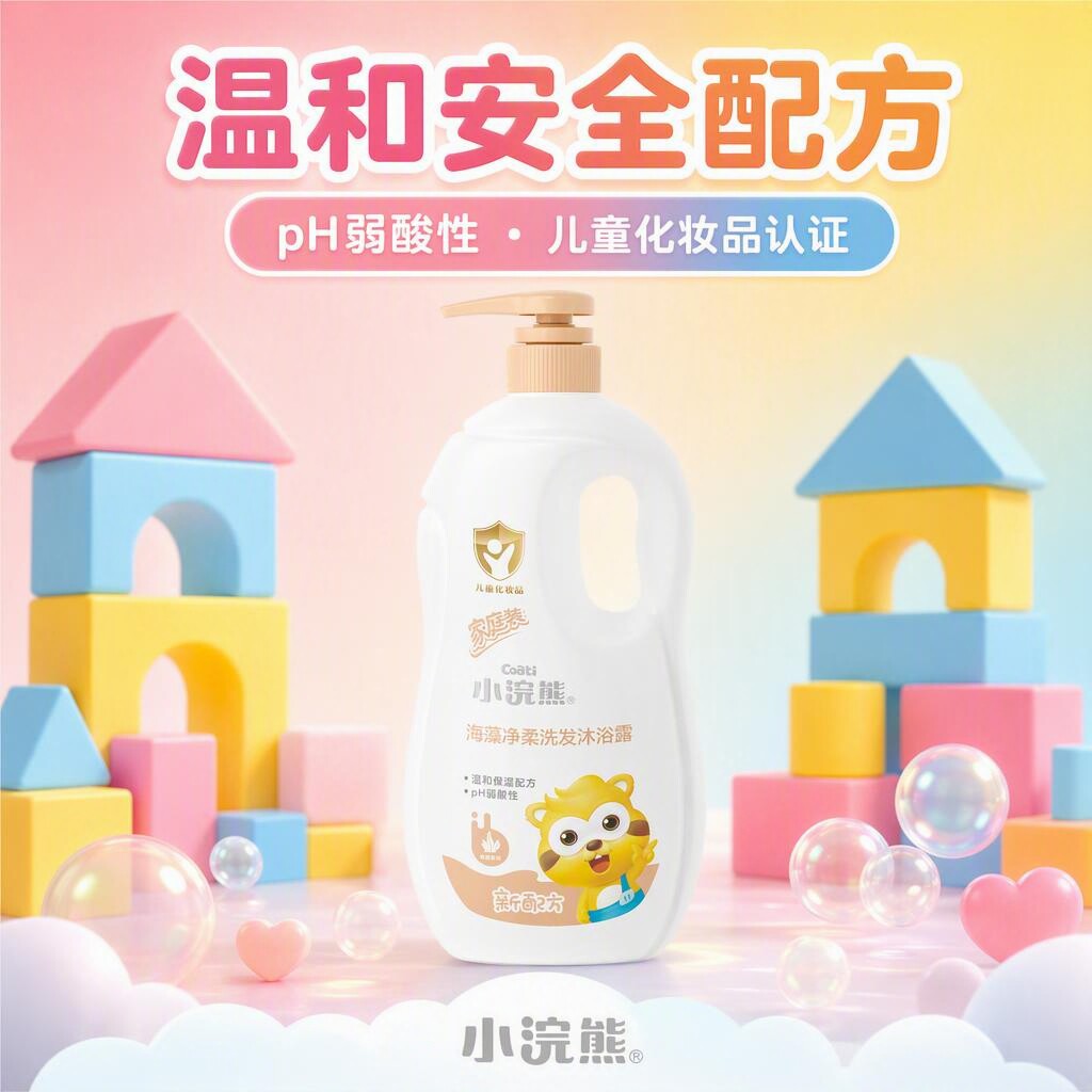 小浣熊宝宝海藻洗发沐浴二合一