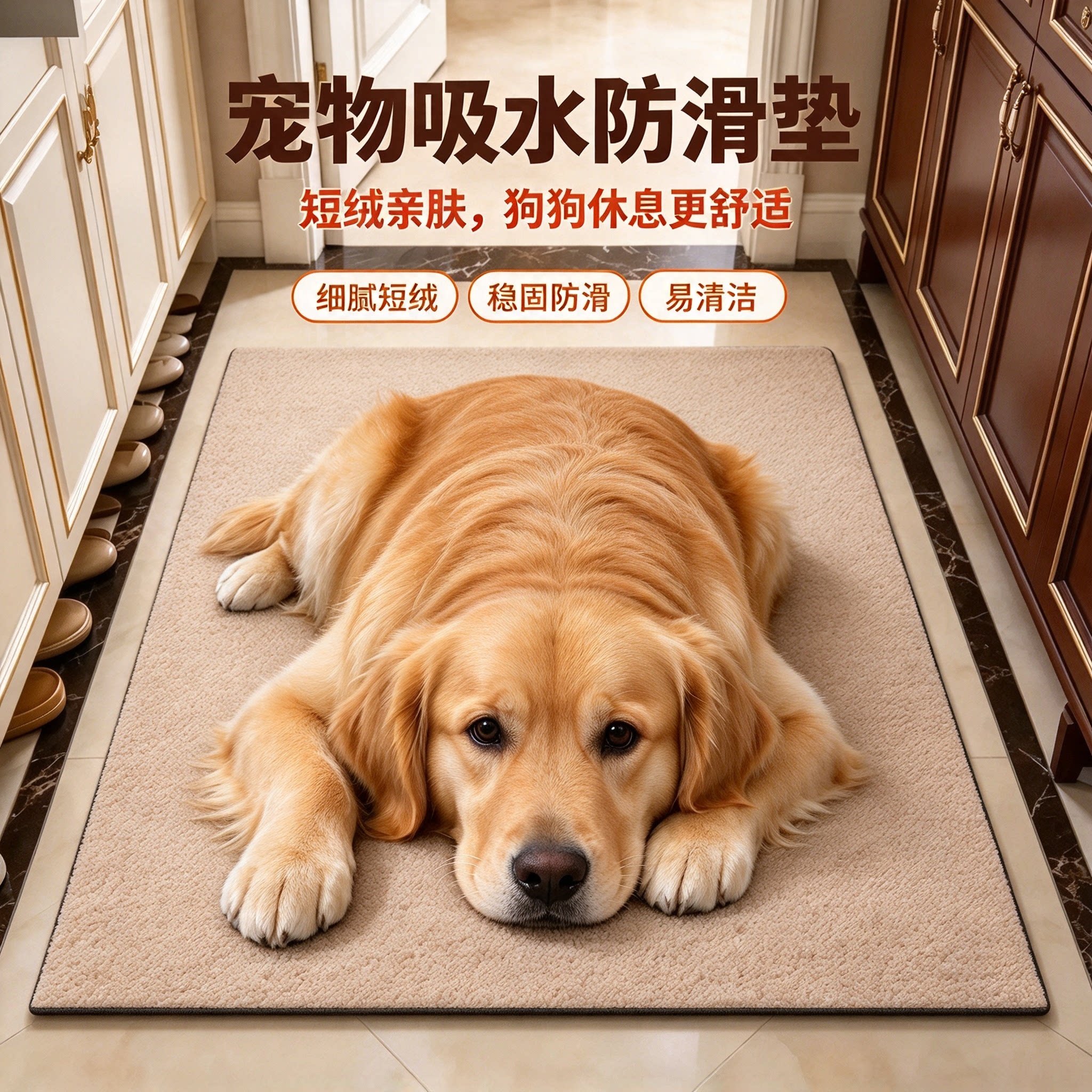 【5D立体】狗狗硅藻泥入户垫吸水防滑玄关垫耐脏脚垫厨房浴室YL