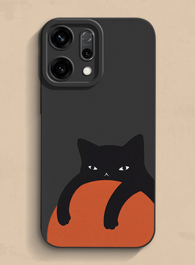 橙子黑猫opporeno15手机壳findx9个性一加15新款真我液态reamlegt6软v30硅胶Ace男女Neo款se3保护套ultra超薄