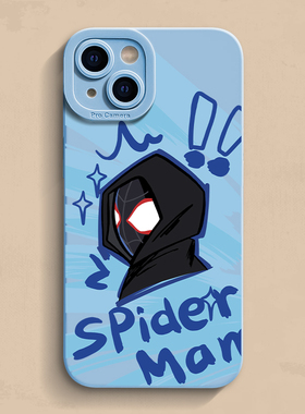 黑蜘蛛iPhone17手机壳11防摔12pro max卡通苹果13个性14保护套16/xr创意mini动漫se3男款7/8plus女6s欧美风15