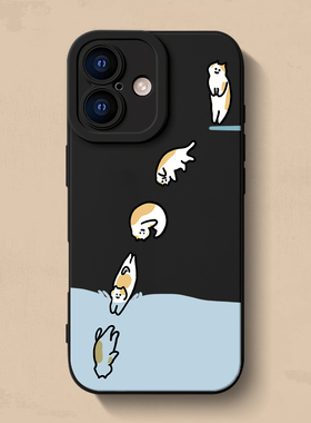 跳水猫猫iPhone17手机壳薄15苹果14pro max个性13保护套mini男女6软16硅胶se3简约7/8plus创意12高级11新款xr