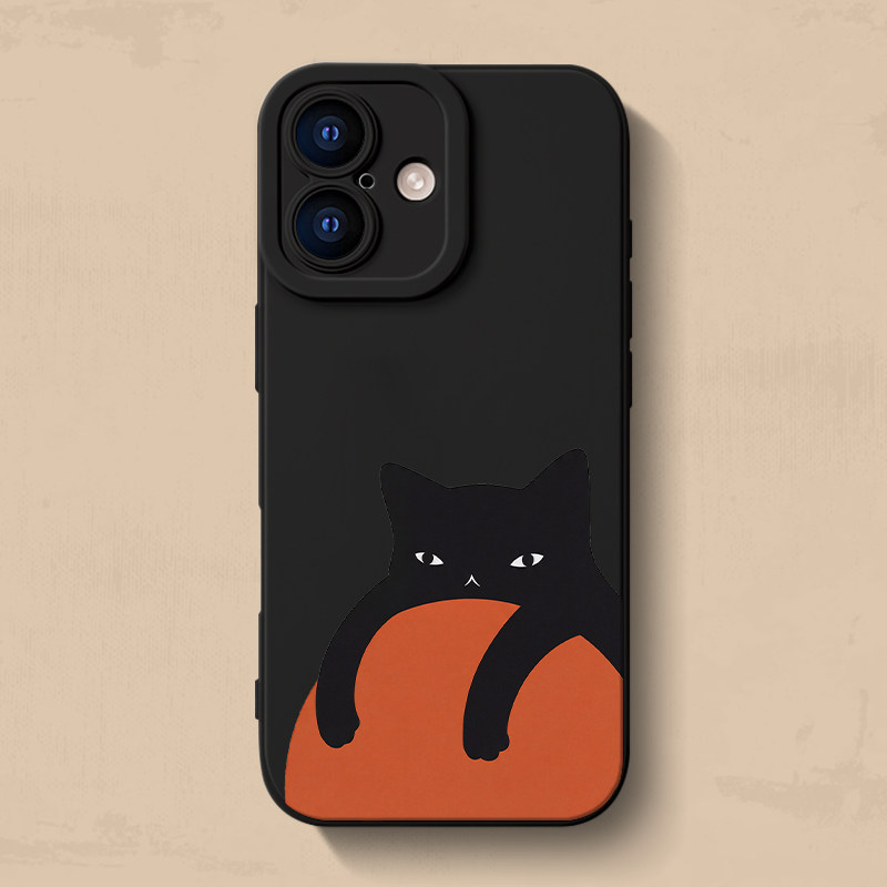 橙子黑猫iPhone17手机壳苹果16pro max个性15创意