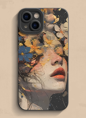 繁花女孩iPhone17手机壳15薄苹果14pro max个性13创意12高级11新16款xr保护套mini女6硅胶se3软简约风7/8plus