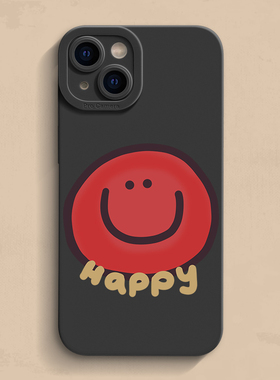 开心橙脸iPhone17手机壳苹果14pro max个性13创意12高级11新款xr男女15液态16硅胶se软简约7/8plus保护套mini