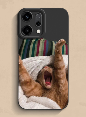 懒腰猫咪opponova15手机壳findx9个性一加15新款真我液态reamlegt6软v30硅胶Ace男女Neo款se3保护套ultra超薄