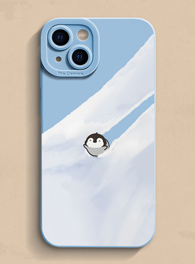 企鹅滑雪iPhone17手机壳苹果15pro max保护14套mini男女6全包16有趣se3防摔7/8plus个性13创意12搞怪11新款xr