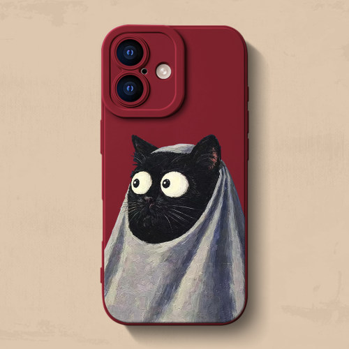 油画黑猫iPhone18手机壳