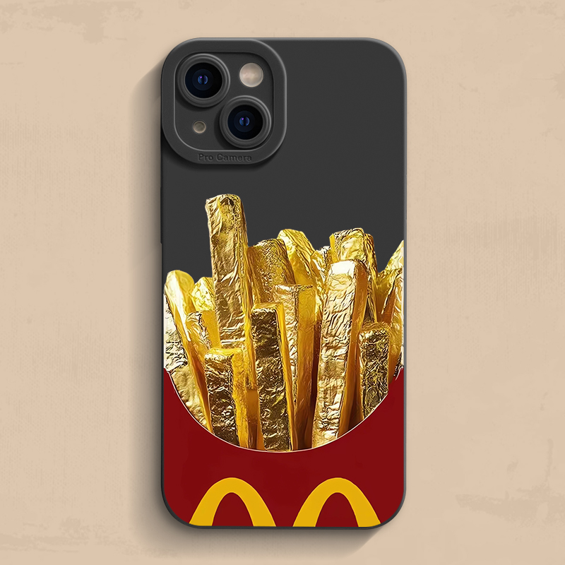 金薯条iPhone17手机壳苹果14pro max个性13创意12高级11新款xr保护M记套mini男女15液态x硅胶se软16简约8plus