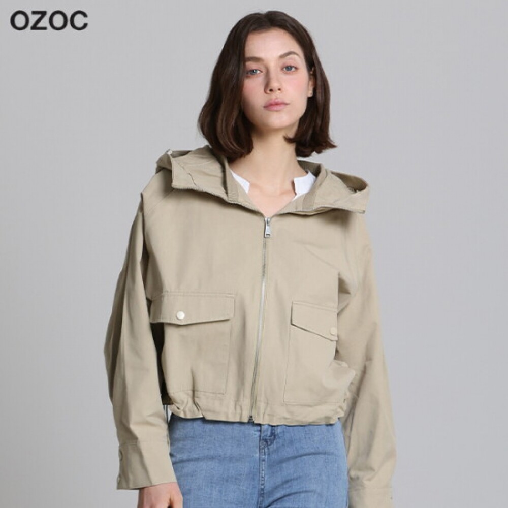 OZOC 宽松连帽拉链外套