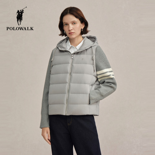 POLOWALK女装冬季新品女式羽绒服常规款女士常规衣长柔软舒适连帽
