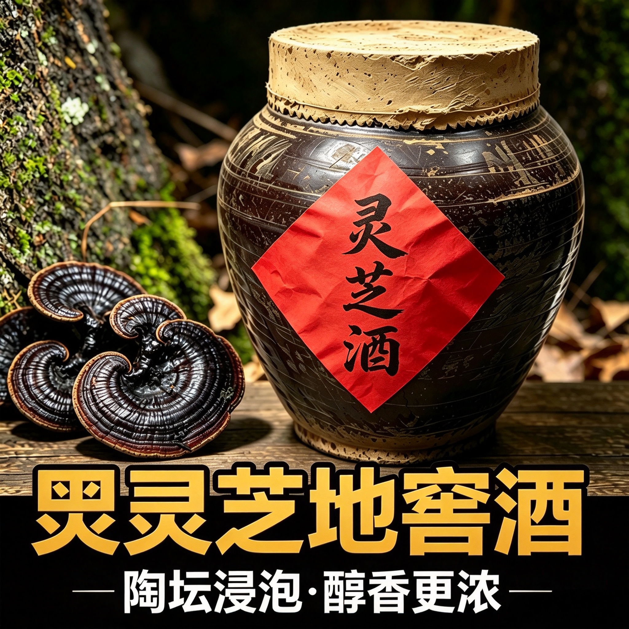 灵芝浸泡地窖酒10斤40度西洋参酒