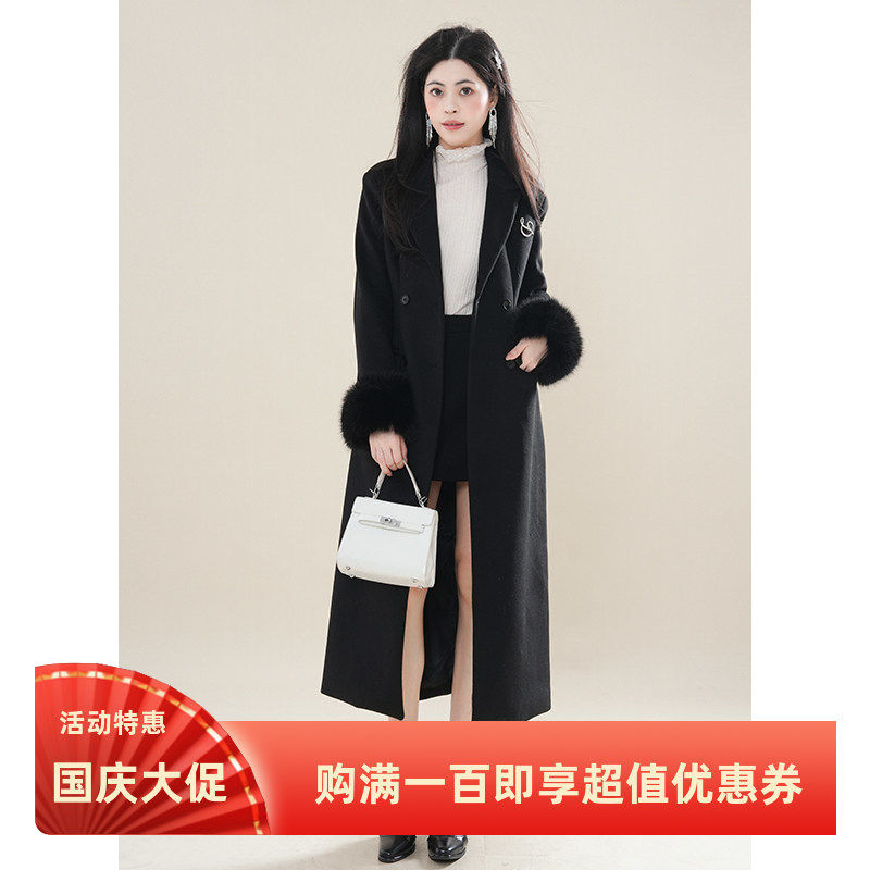 顶楼女主 冬装富家千金韩系通勤呢子轮廓感大衣修身中长款外套女