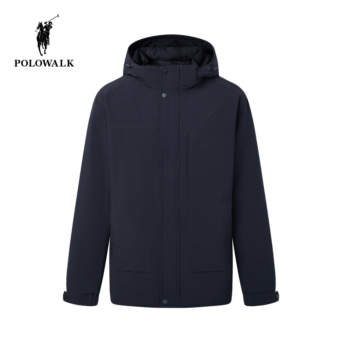 【一衣三穿】POLOWALK男士羽绒服2026冬款利落剪裁通勤连帽外套