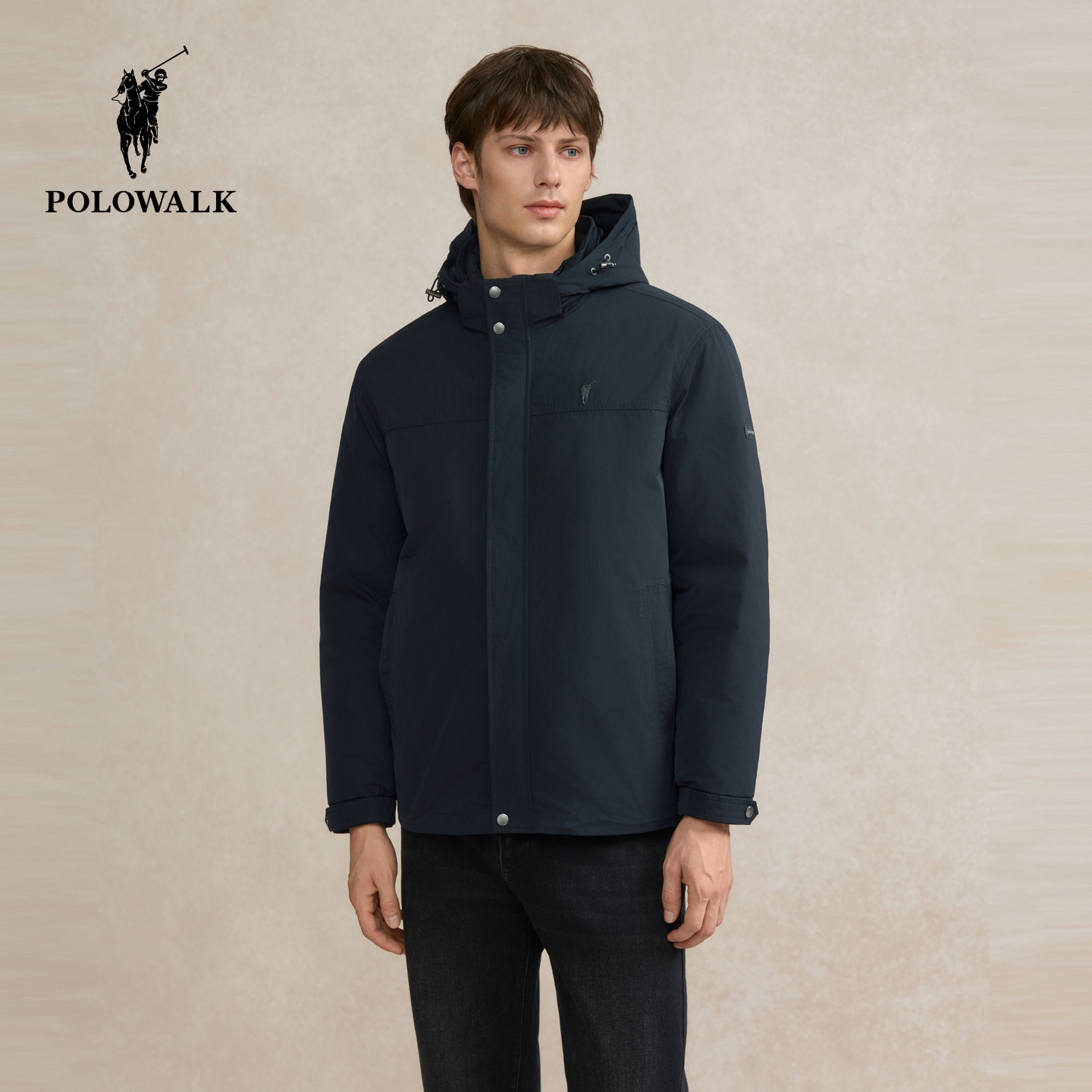 【鹅绒一衣三穿】POLOWALK男式羽绒服冬季新品户外连帽外套男