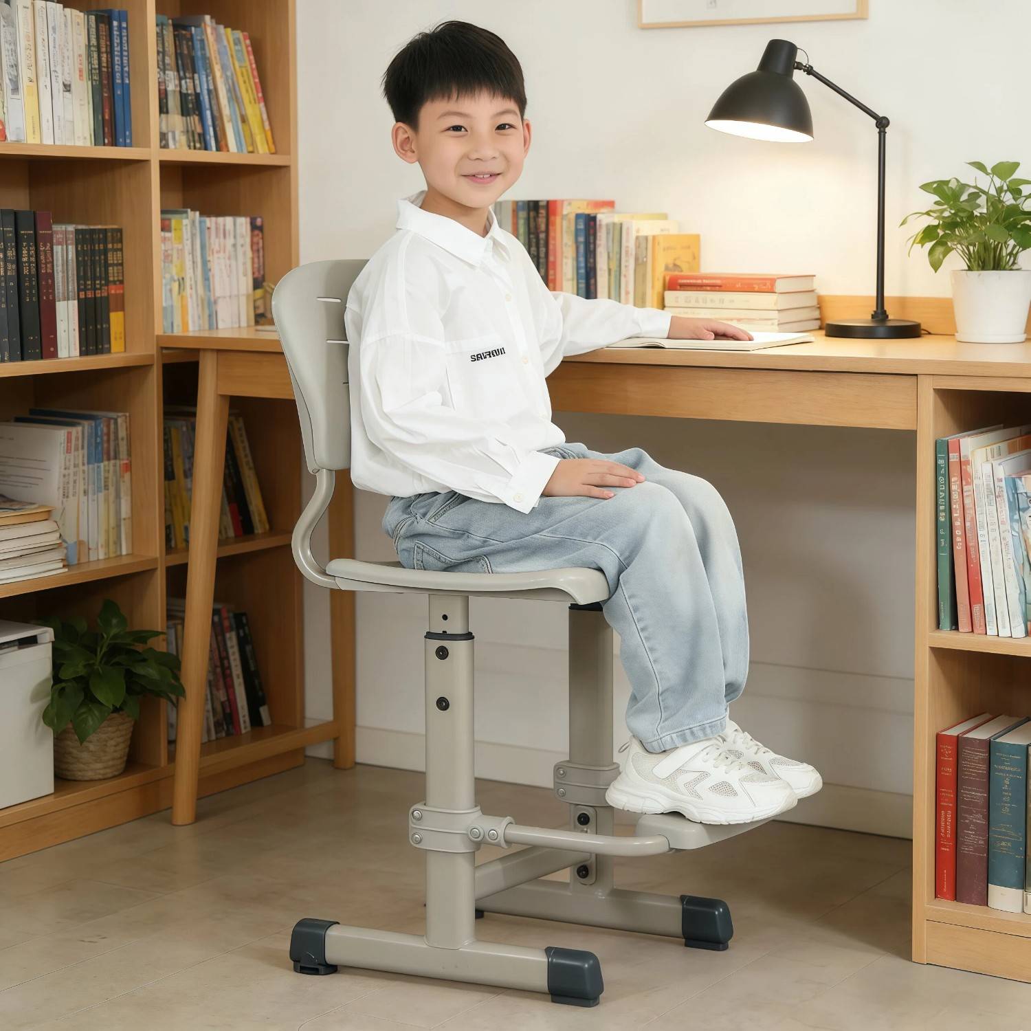 符风尚小学生学习椅靠背椅可升降儿童板凳家用书桌写字座椅矫姿椅图片