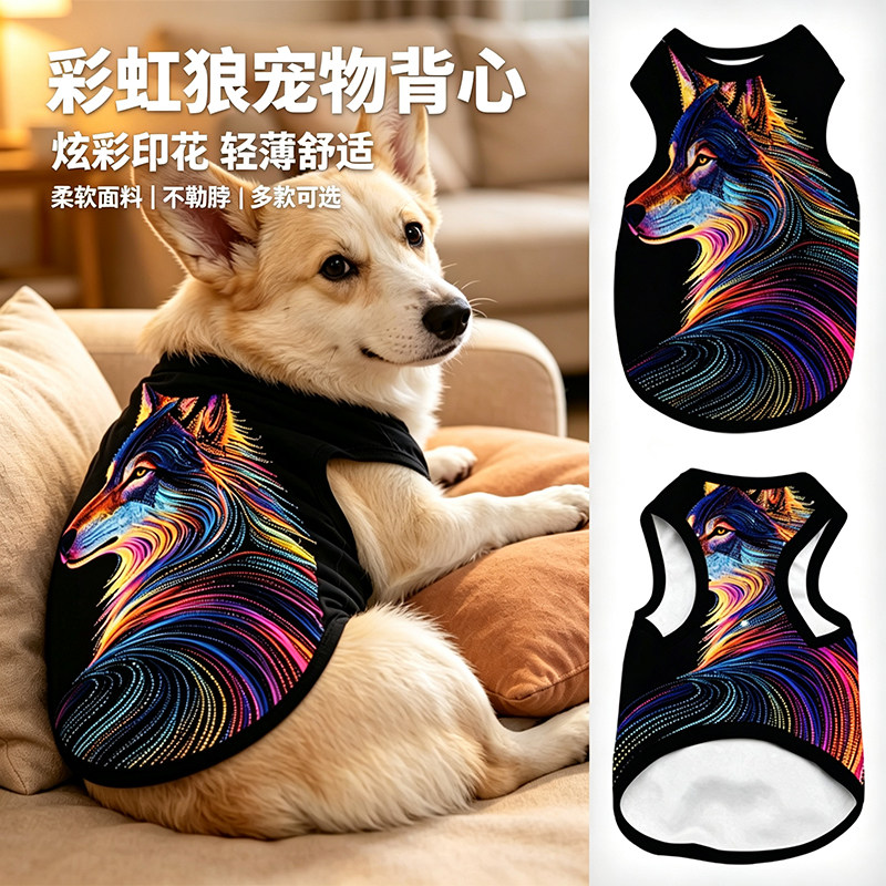 狼头欧美风猫狗泰迪透气防掉毛