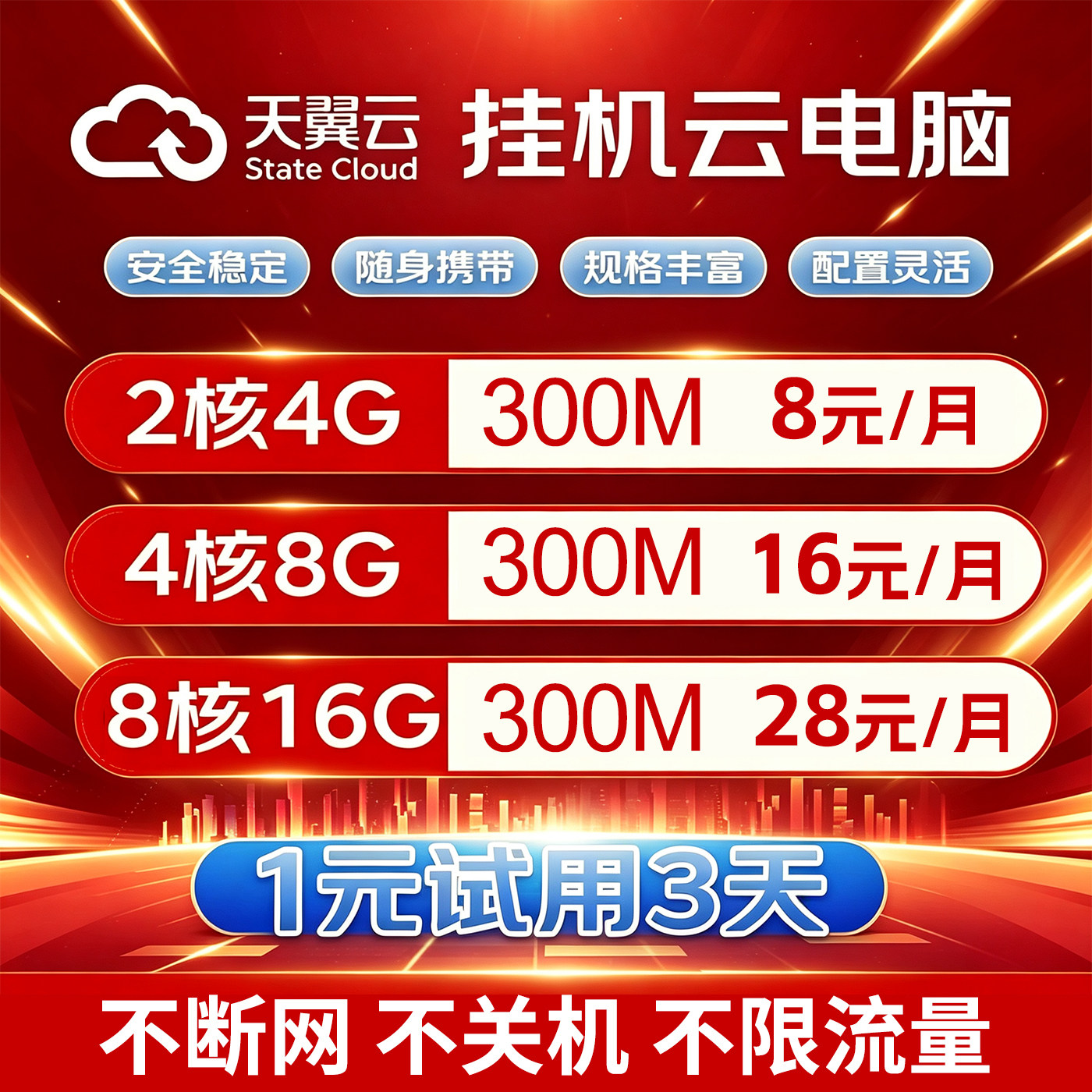 天翼云电脑远程电脑出租租赁服务器单窗口模拟器多开虚拟机政企版图片