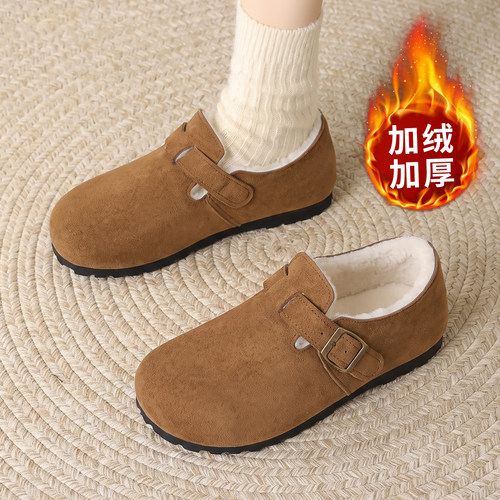 冬季加绒防滑休闲鞋妈妈勃肯鞋女