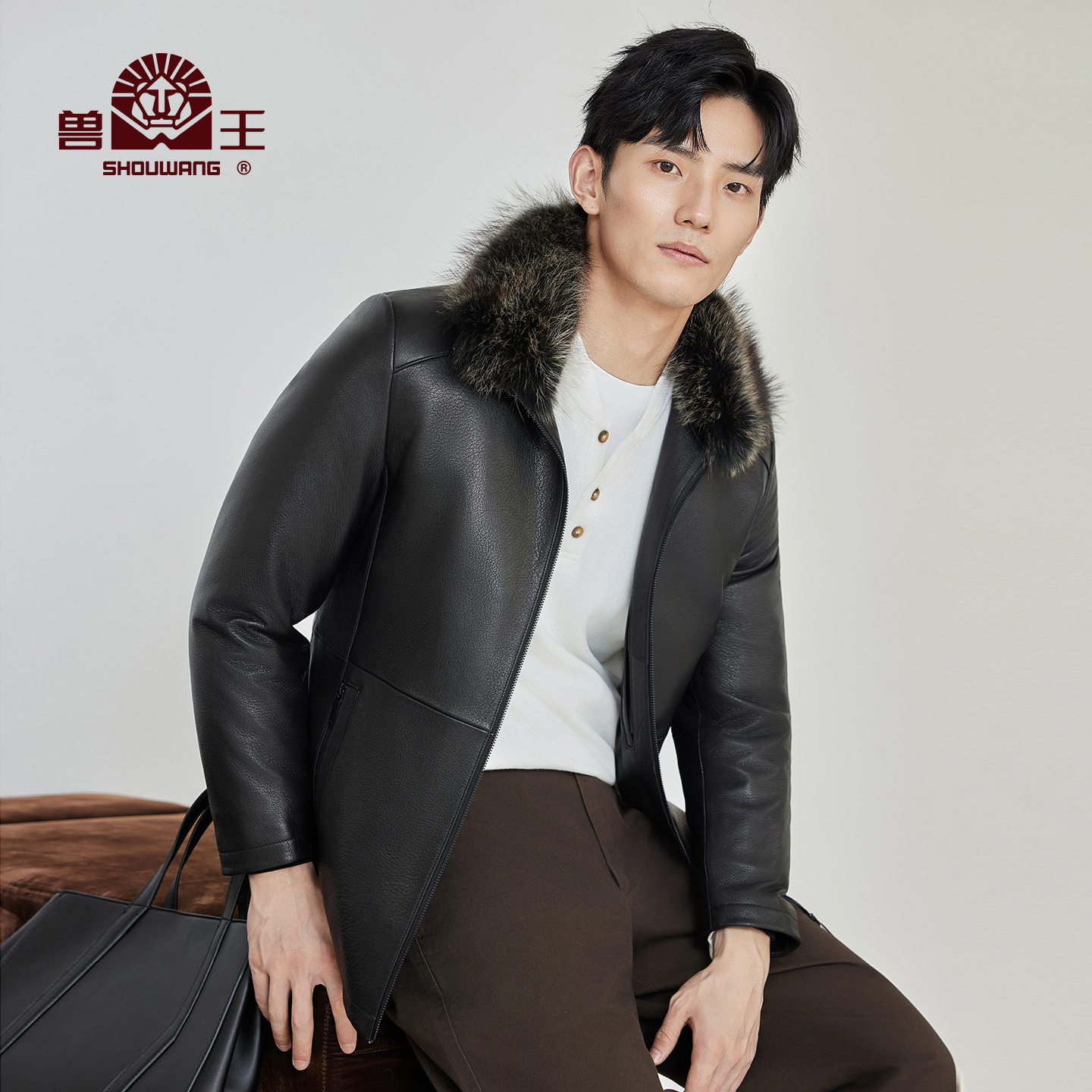 貉子内胆2025冬季新款黑色山羊皮