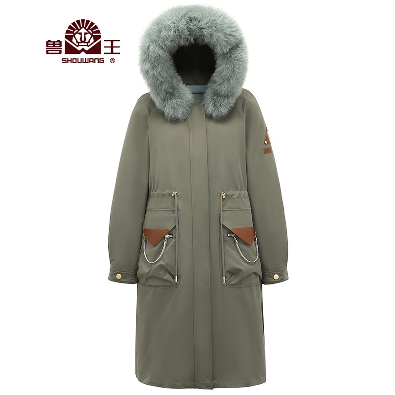 兽王女士派克服皮草外套