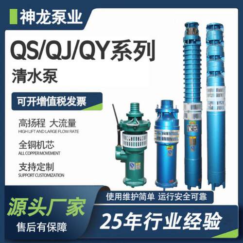 QS深井潜水泵 扬程大流量 农田灌溉井用抽水泵 景观喷泉泵