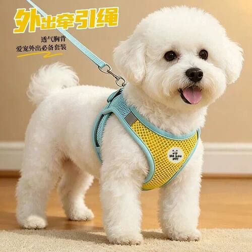夏日透气小型犬胸背牵引绳