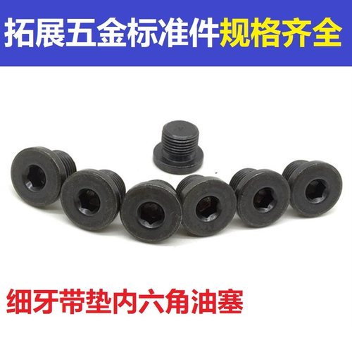 4.8级M8-M48公制JB1001细牙内六角带垫油塞内六角喉塞螺塞堵头闷