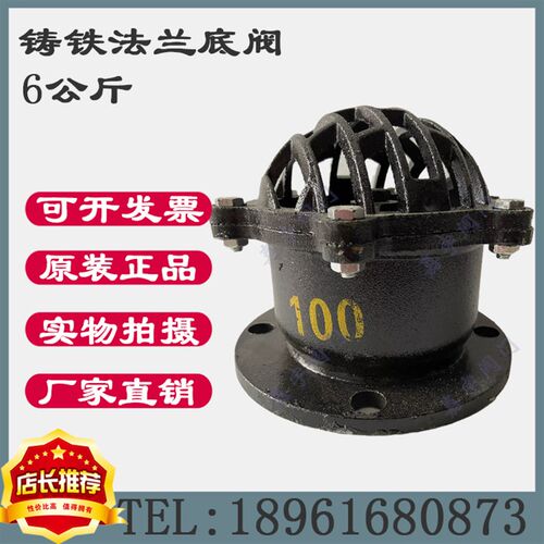 铸铁法兰底阀单向止回阀抽水泵6公斤法兰DN50 65 80 100 125 150