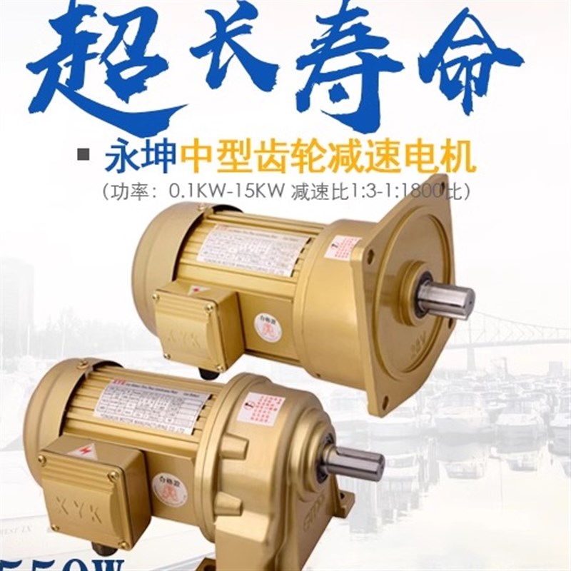 XYK台湾永坤电机550W电机配减速机一体 0.55KW NCH22 NCV28减速机