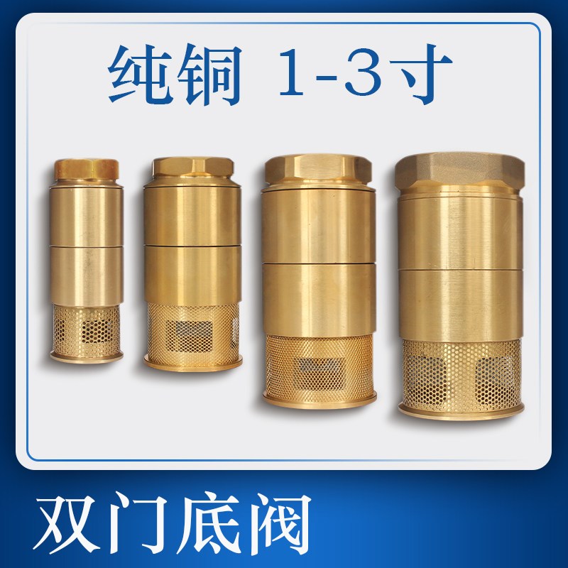DN40双门底阀加油机底阀1.5寸2寸底阀油罐双门止回阀铜过滤网温港