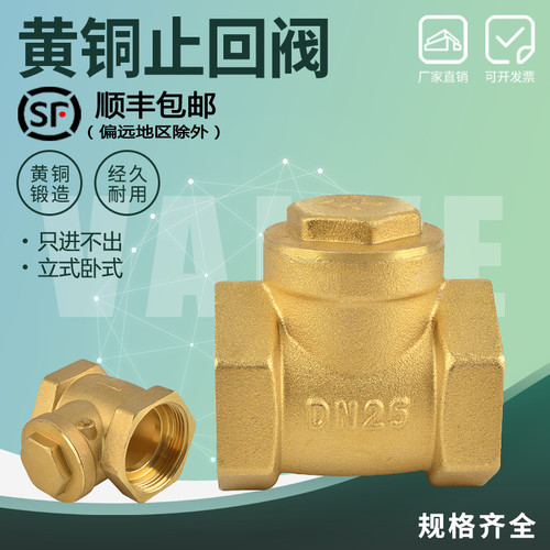 水表水管卧式铜止回阀dn15ppr20单向阀25水4分6分1寸32水泵40 50
